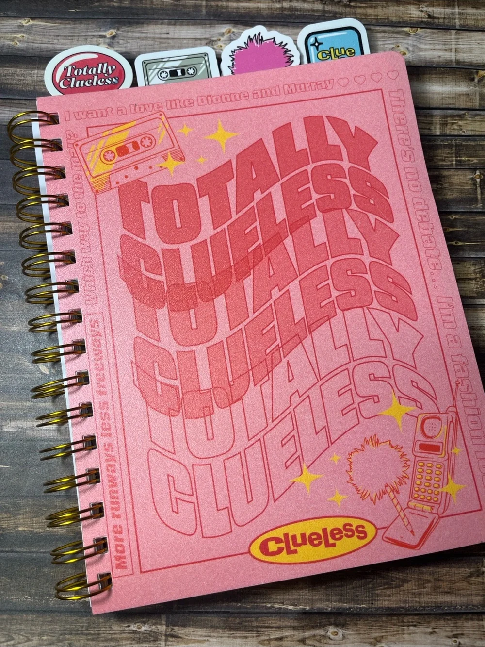 5for$10 Pink License Four Tabbed Journal Clueless - Bullseye's Playground